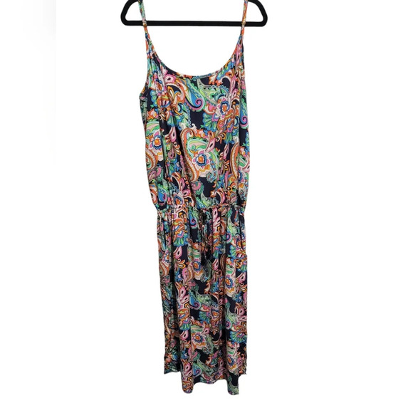 Tommy Bahama Mare paisley slip on Maxi dress with pockets - Picture 2 of 10